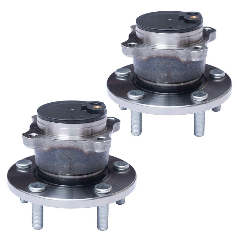 AUQDD 512347 x2 (For FWD and 4-Wheel ABS) Rear Wheel Hub and Bearing Assembly Compatible With 2004-2013 Mazda 3,2006-2013 Mazda 5 [5 Lug Hub W/ABS] - Image 1